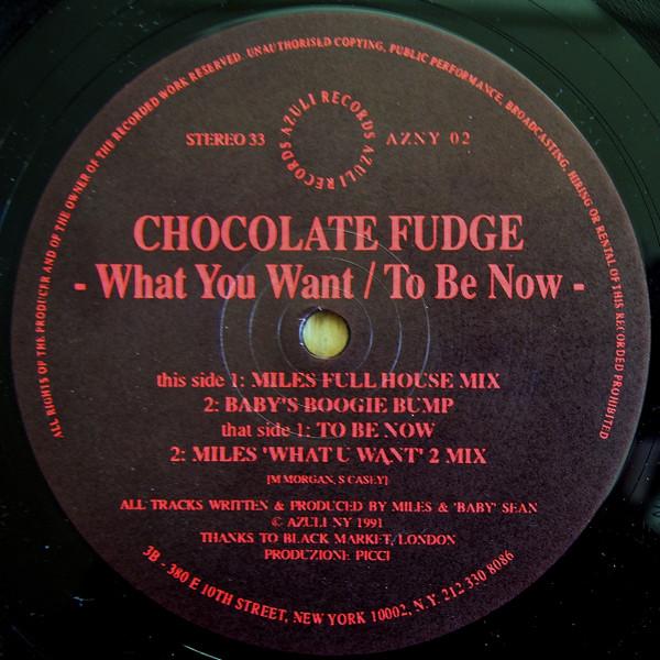 Chocolate Fudge - What You Want / To Be Now