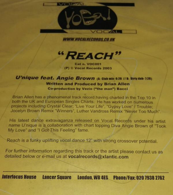 U'nique, Angie Brown - Reach